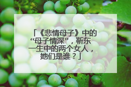 《悲情母子》中的“母子情深”，靳东一生中的两个女人，她们是谁？
