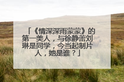 《情深深雨蒙蒙》的第一美人，与徐静蕾刘琳是同学，今当起制片人，她是谁？