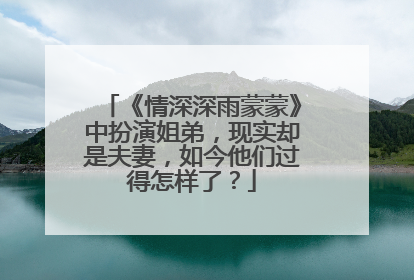 《情深深雨蒙蒙》中扮演姐弟,现实却是夫妻,如今他们过得怎样了?