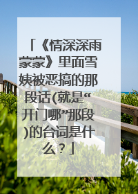 《情深深雨蒙蒙》里面雪姨被恶搞的那段话(就是“开门哪”那段)的台词是什么?