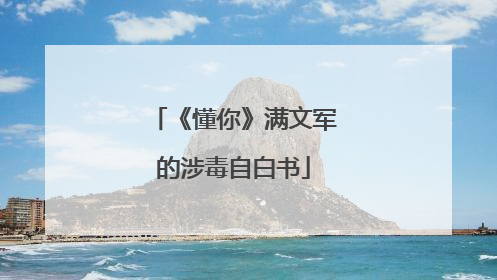 《懂你》满文军的涉毒自白书