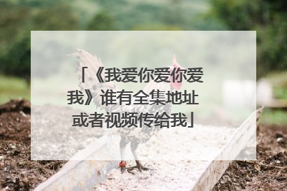 《我爱你爱你爱我》谁有全集地址或者视频传给我