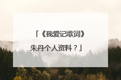 《我爱记歌词》朱丹个人资料？