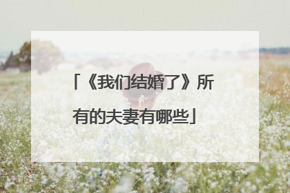 《我们结婚了》所有的夫妻有哪些