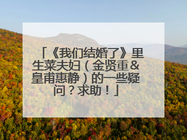 《我们结婚了》里生菜夫妇(金贤重&皇甫惠静)的一些疑问?求助!