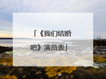 《我们结婚吧》演员表