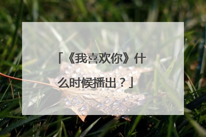 《我喜欢你》什么时候播出？