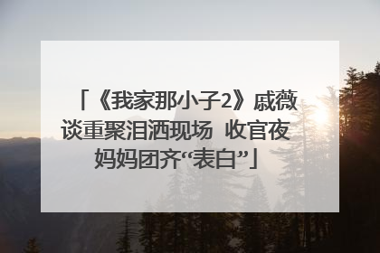 《我家那小子2》戚薇谈重聚泪洒现场 收官夜妈妈团齐“表白”