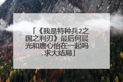 《我是特种兵2之国之利刃》最后何晨光和唐心怡在一起吗.求大结局