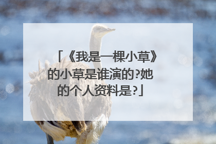 《我是一棵小草》的小草是谁演的?她的个人资料是?
