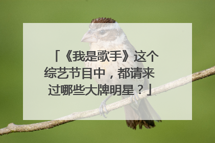 《我是歌手》这个综艺节目中，都请来过哪些大牌明星？