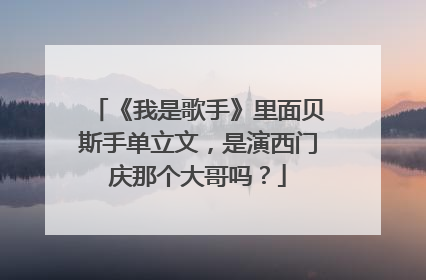 《我是歌手》里面贝斯手单立文，是演西门庆那个大哥吗？
