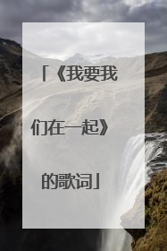 《我要我们在一起》的歌词