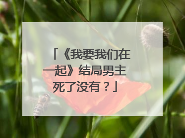 《我要我们在一起》结局男主死了没有？