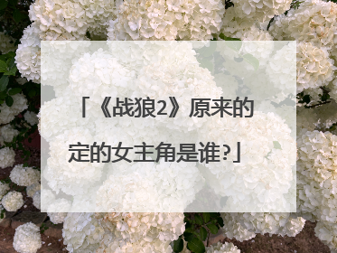 《战狼2》原来的定的女主角是谁?