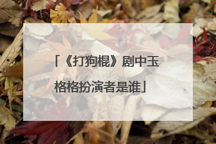 《打狗棍》剧中玉格格扮演者是谁