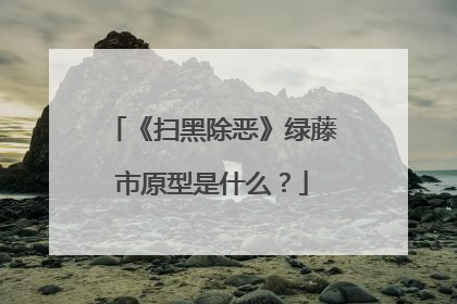 《扫黑除恶》绿藤市原型是什么？