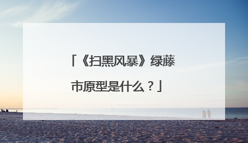 《扫黑风暴》绿藤市原型是什么?