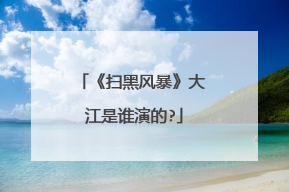 《扫黑风暴》大江是谁演的?