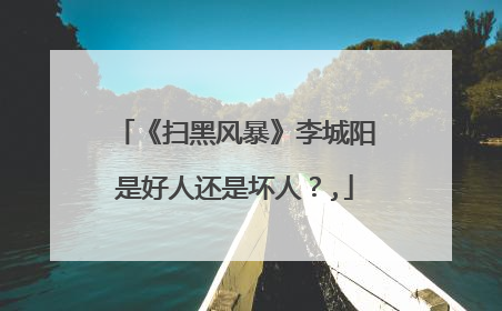 《扫黑风暴》李城阳是好人还是坏人？,