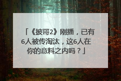 《披哥2》刚播，已有6人被传淘汰，这6人在你的意料之内吗？