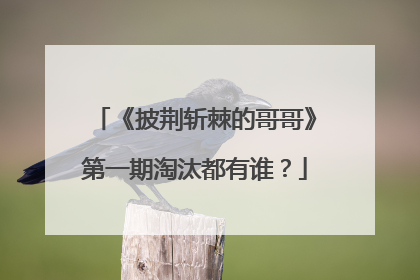 《披荆斩棘的哥哥》第一期淘汰都有谁?