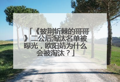 《披荆斩棘的哥哥》二公后淘汰名单被曝光，欧阳靖为什么会被淘汰？