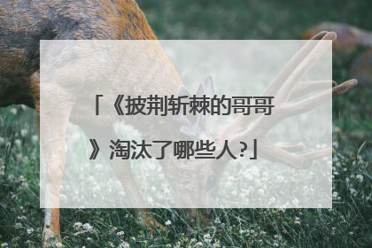 《披荆斩棘的哥哥》淘汰了哪些人?
