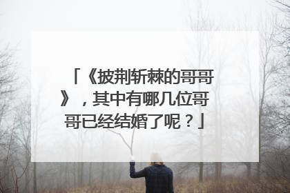 《披荆斩棘的哥哥》，其中有哪几位哥哥已经结婚了呢？