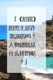 《招摇》的男主是许凯演的吗?人物剧情是什么样的呢?