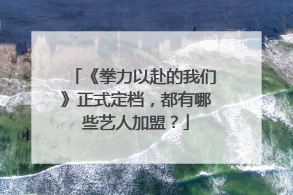 《拳力以赴的我们》正式定档,都有哪些艺人加盟?