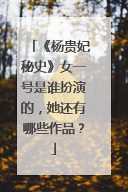 《杨贵妃秘史》女一号是谁扮演的，她还有哪些作品？