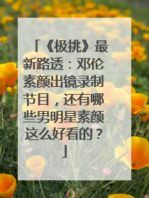 《极挑》最新路透:邓伦素颜出镜录制节目,还有哪些男明星素颜这么好看的?