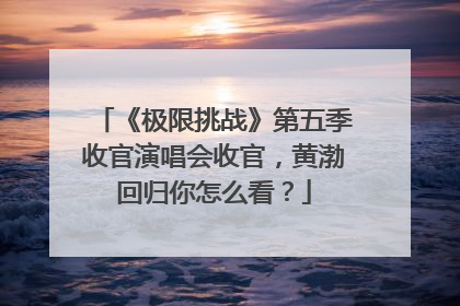 《极限挑战》第五季收官演唱会收官,黄渤回归你怎么看?
