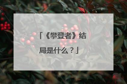 《攀登者》结局是什么?