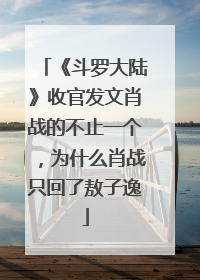 《斗罗大陆》收官发文肖战的不止一个，为什么肖战只回了敖子逸