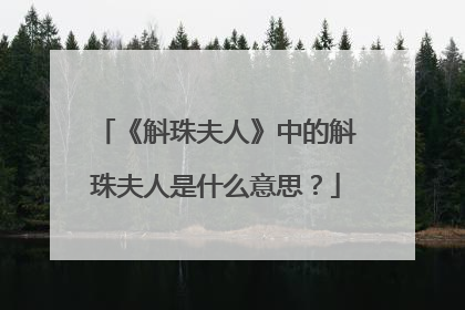 《斛珠夫人》中的斛珠夫人是什么意思？