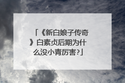 《新白娘子传奇》白素贞后期为什么没小青厉害?