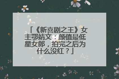 《新喜剧之王》女主鄂靖文：颜值最低星女郎，拍完之后为什么没红？