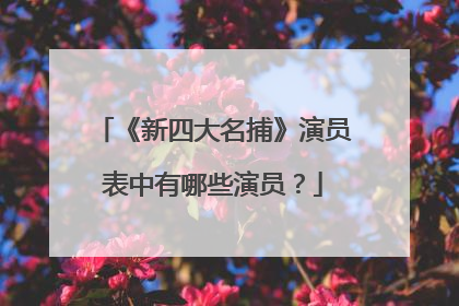 《新四大名捕》演员表中有哪些演员?