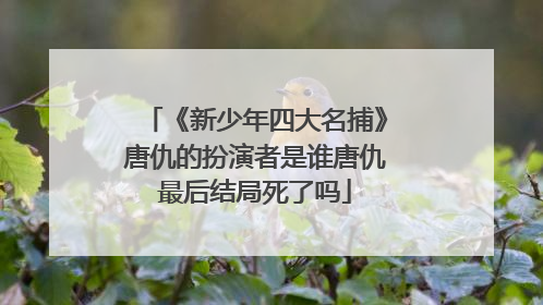 《新少年四大名捕》唐仇的扮演者是谁唐仇最后结局死了吗