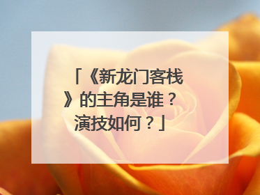 《新龙门客栈》的主角是谁?演技如何?