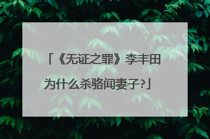 《无证之罪》李丰田为什么杀骆闻妻子?