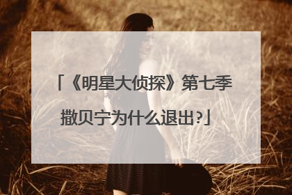 《明星大侦探》第七季撒贝宁为什么退出?