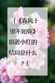 《春风十里不如你》原著小红的结局是什么?