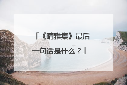 《晴雅集》最后一句话是什么？