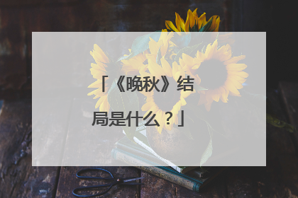 《晚秋》结局是什么?