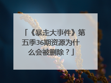 《暴走大事件》第五季36期资源为什么会被删除？