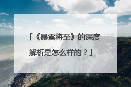 《暴雪将至》的深度解析是怎么样的?