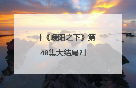 《暖阳之下》第40集大结局?